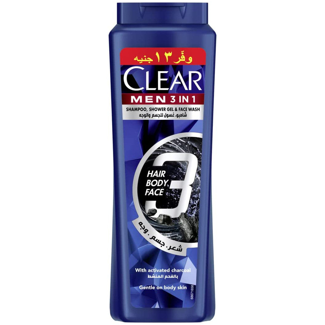 Clear Shampoo 3 In 1 For Hair, Face And Body