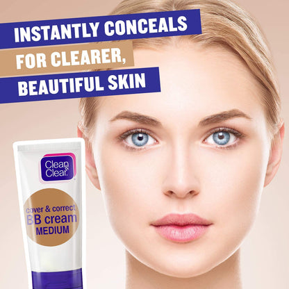 CLEAN &amp; CLEAR BB Cream, Cover &amp; Correct, Medium 50ml