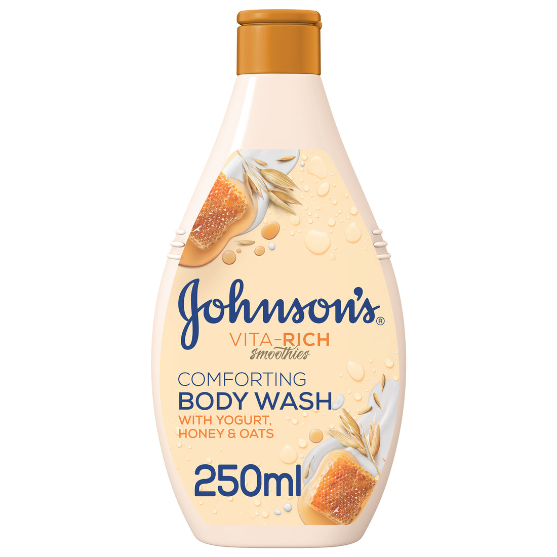 JOHNSON’S Body Wash - Vita-Rich, Smoothies, Comforting, Yogurt, Honey &amp; Oats, 250ml