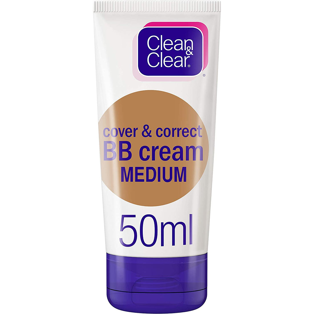 CLEAN &amp; CLEAR BB Cream, Cover &amp; Correct, Medium 50ml