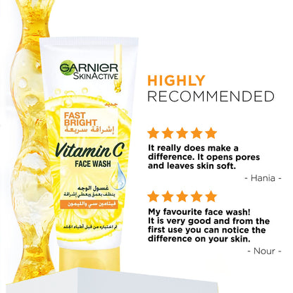 Garnier Skin Active Fast Bright Face Wash With Vitamin C And Lemon - 100ml 